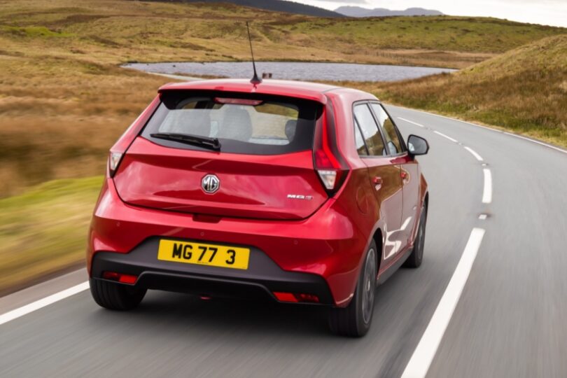 MG3 red car rear view